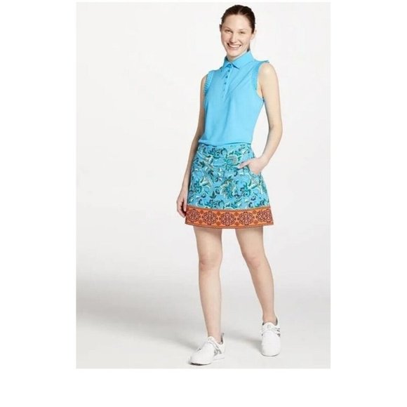 Lady Hagen Women's Sz 14 Golf Tennis Skort Skirt Shorts Scarf Print Multi‎ NWT - Picture 6 of 10